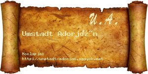 Umstadt Adorján névjegykártya